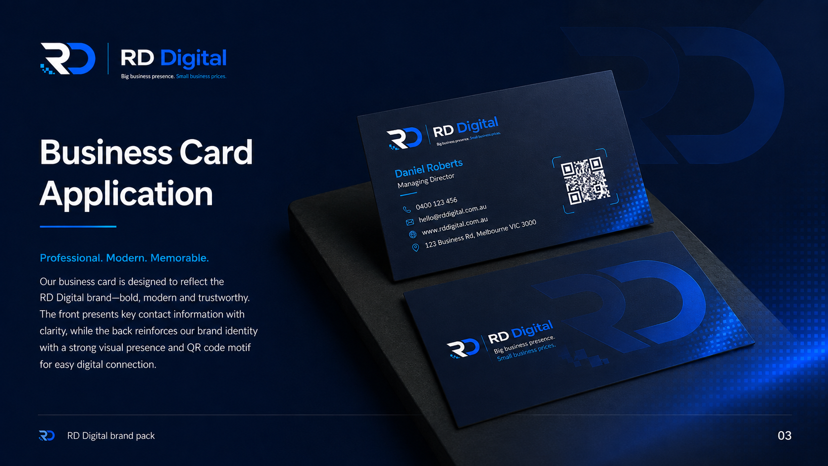 RD Digital branded business card concept